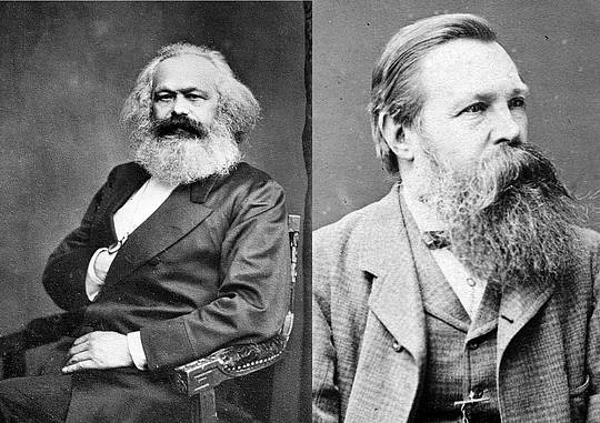 Karl Marx 1875 (Foto: John Mayall) und Friedrich Engels 1877 (Foto: William Hall). 
