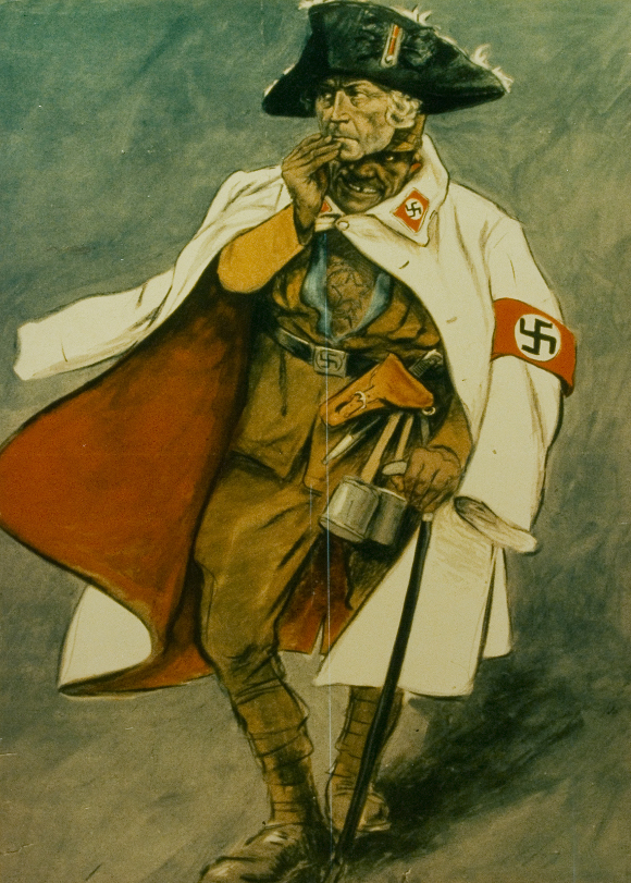 Plakat: SA-Mann hinter der Maske Friedrichs des Großen