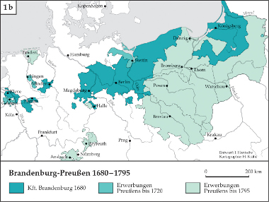 Karte: Entwicklung Brandenburg-Preußen 1680-1795