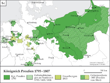 Karte: Entwicklung Königreich Preußen 1795-1807 