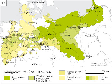 Karte: Entwicklung Königreich Preußen 1807-1866 